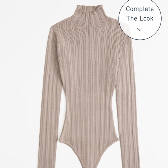 Abercrombie Turtleneck Sweater Bodysuit, light brown, size S - Picture 4 of 4